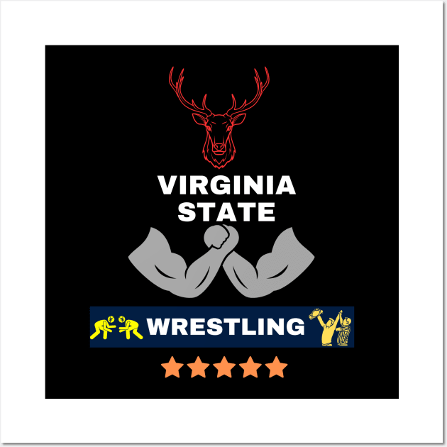 Virginia State wrestling Wall Art by ARTA-ARTS-DESIGNS